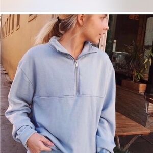 Brandy Melville Navy Quarter Zip
